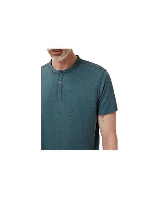 John Varvatos Blue Duke Henley K4463F25 Clothing, Cotton/Polyester for men