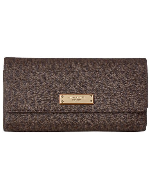 MICHAEL Michael Kors Checkbook Wallet (brown) Wallet Handbags
