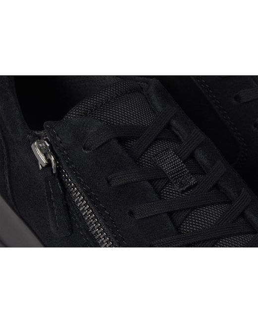 Ecco Black Move Zip Lace Sneaker Shoes/Gravel, Leather