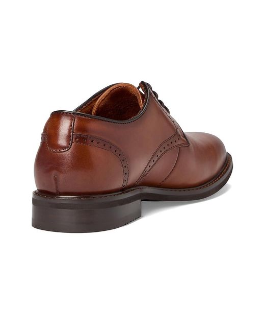 Stacy Adams Brown Benson Plain Toe Lace-Up Shoes, Leather for men