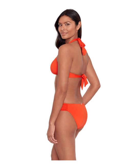 Lauren by Ralph Lauren Red Beach Club Solids Twist Halter Bikini Top