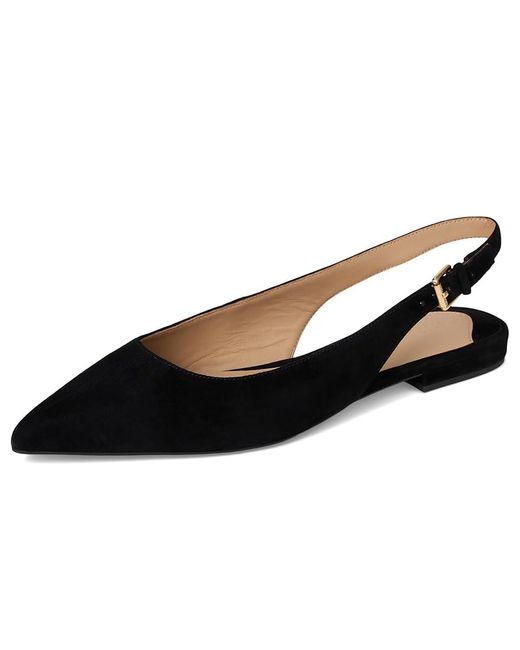Ralph Lauren Black Londyn Suede Slingback Flat Flat Shoes 8 B