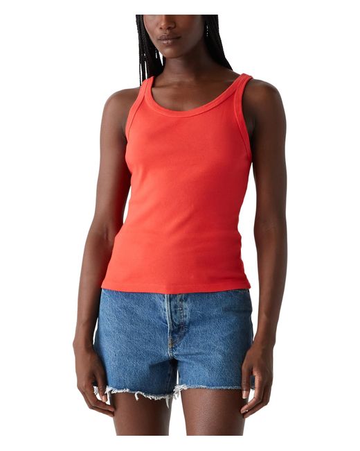 Michael Stars Red Cassie Thin Binded Tank