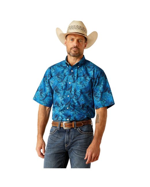Ariat Blue Wrinkle Free Kylo Classic Fit Shirt for men
