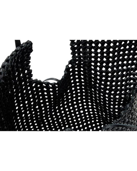AllSaints Black Ara East/West Knot Tote Tote Handbags, Leather