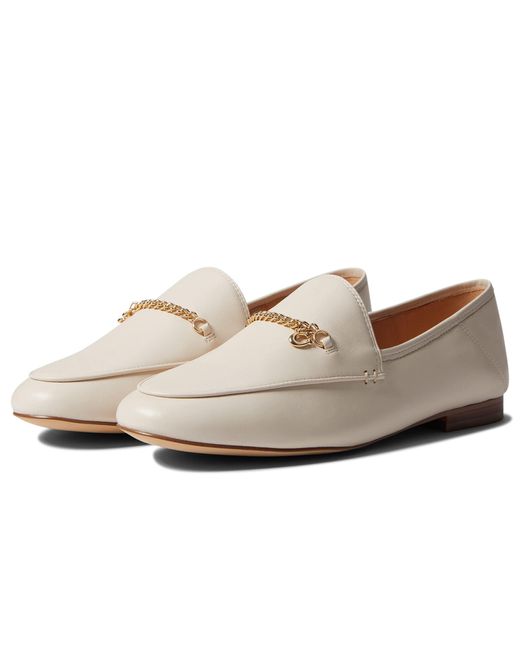 COACH Hanna Leather Loafer in White | Lyst