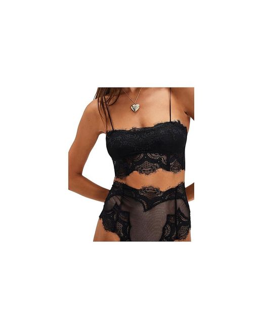 Free People Black Nolita Longline Bralette Bra Xl 14) Nylon/Spandex