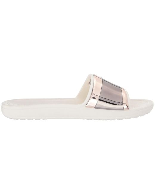 Women's crocs sloane hot sale metalblock slide