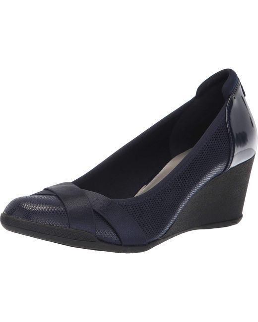 navy blue anne klein shoes