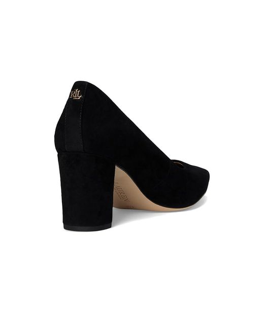 Ralph Lauren Black Lanette Suede Block-Heel Pumps High Heels 7 B