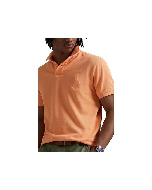 Polo Ralph Lauren Green Custom Slim Fit Big Pony Mesh Polo Shirt Clothing, Cotton/Mesh for men