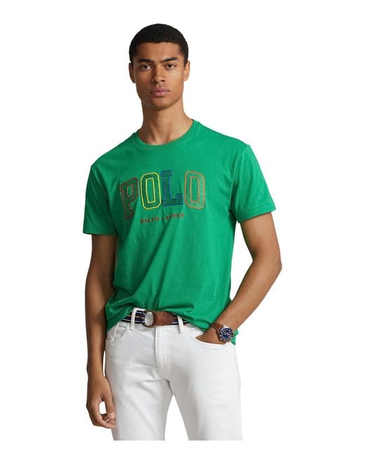 Polo Ralph Lauren Green Classic Fit Logo Jersey Short Sleeve T-shirt for men