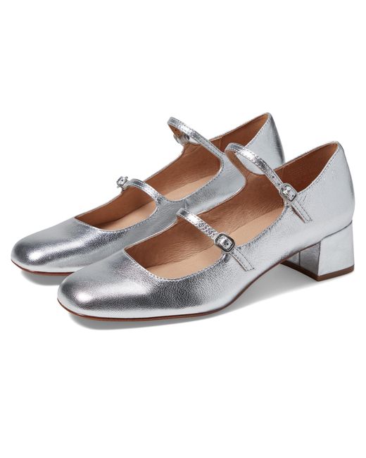 Madewell The Nettie Heeled Mary Jane In Metallic Leather | Lyst