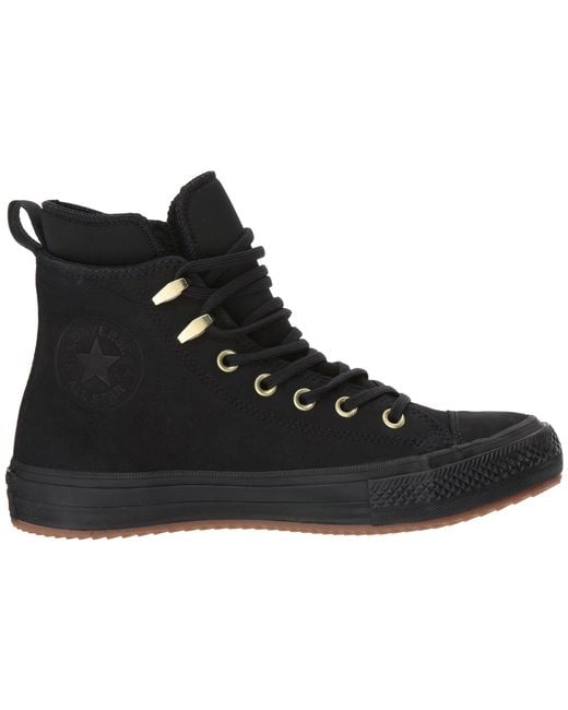 Converse Leather Chuck Taylor® All Star® Waterproof Boot Nubuck Hi in  Black/Black/Brass (Black) | Lyst