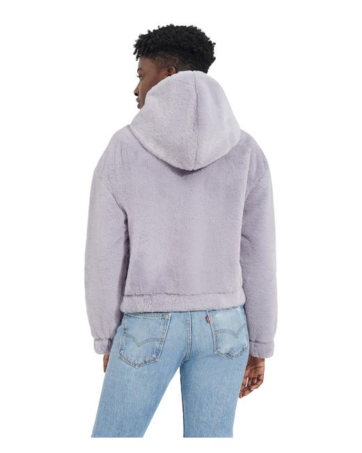 UGG Mandy Faux Fur Hoodie Ii in Blue Lyst