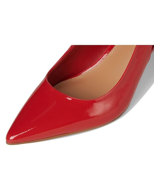 Vince Camuto Red Hamden Buckle Slingback Pumps High Heels, Leather/Rubber