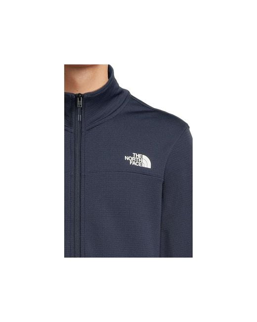The North Face Blue Cedar Trail Grid Fleece Full Zip Jacket Coat, Fleece/Polyester for men