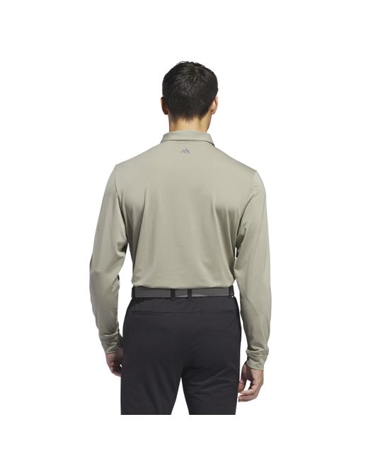 adidas Core Long Sleeve Polo in Gray for Men | Lyst