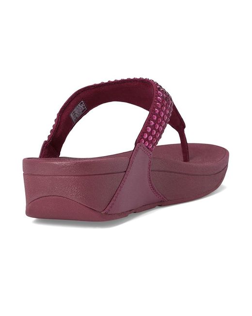 Fitflop Purple Lulu Maxi-Crystal Toe-Post Sandals Wedge Shoes 5 M (B) Synthetic