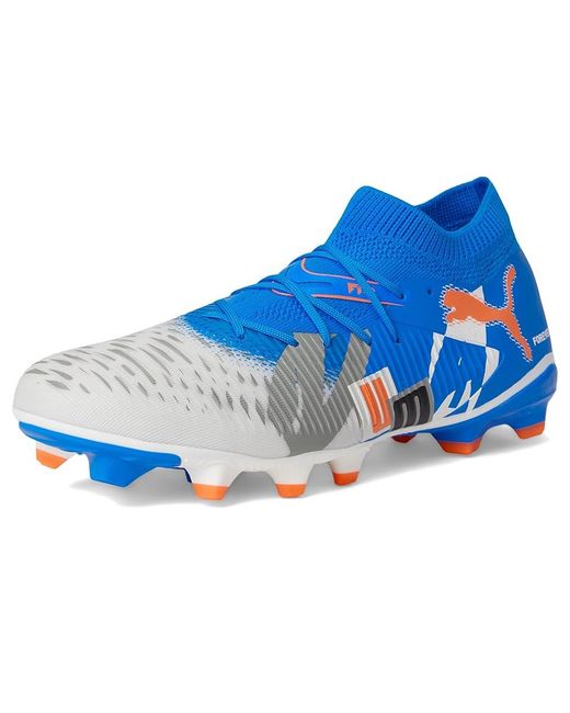 PUMA Blue Future 8 Match Firm, Artificial Ground Soccer Cleats Soccer Shoes -Ultra-Feather- -Glowing 10 D for men