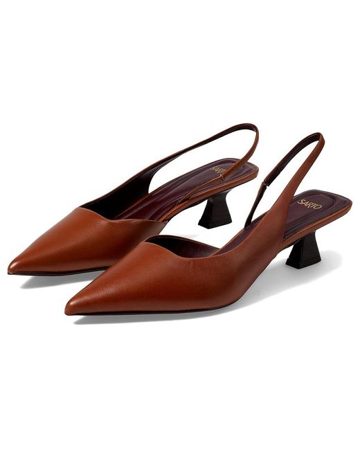 Franco Sarto Brown Devin Slingbacks (Cognac Leather) High Heels