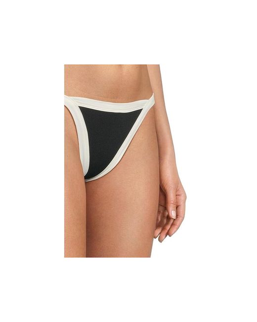LSPACE Black Mackenzie Bottom Full Swimwear/Cream, Nylon/Spandex