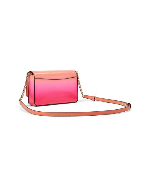Kate Spade Pink Morgan Ombre Saffiano Leather Flap Chain Wallet