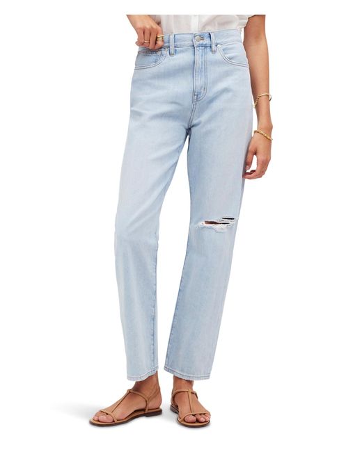 Madewell Blue The Perfect Summer '90s Straight Crop Jean In Fitzgerald Wash