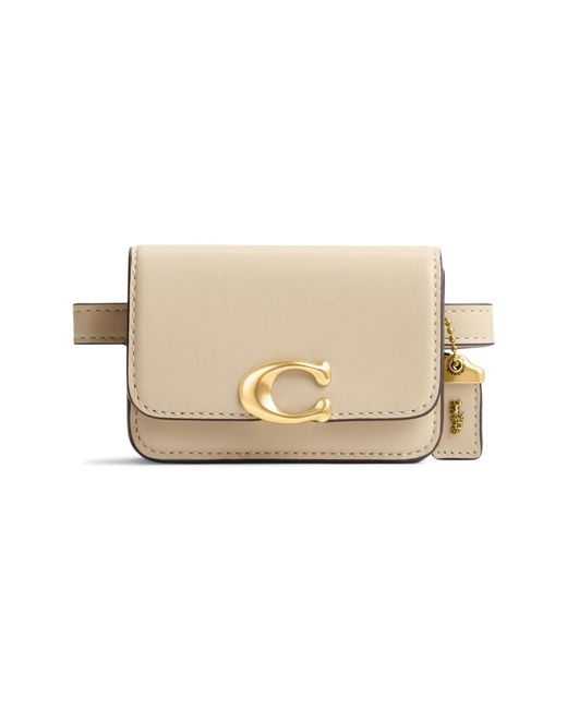 COACH Luxe Refined Calf Leather Bandit Card Belt Bag in Natural | Lyst