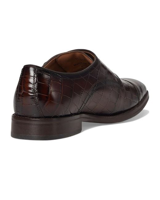 Johnston & Murphy Brown Sullivan Double Buckle Cap Toe Shoes 14 M (D) Leather for men