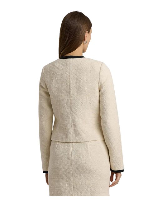 Lauren by Ralph Lauren Natural Two-tone Boucle Cropped Jacket