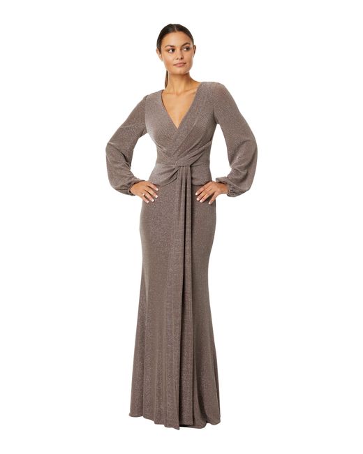 Betsy and adam long best sale sleeve gown