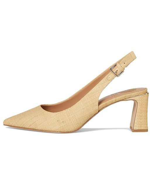 Vince Camuto Natural Hamden Buckle Slingback Pumps High Heels, Leather/Rubber