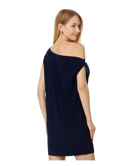 Norma Kamali Blue Drop Shoulder Mini Dress