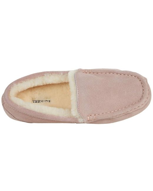 Dearfoams Pink Mel Genuine Shearling Moccasin (Dusty) Slippers