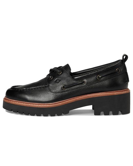 Sperry Top-Sider Black Ao 2 Eye Lug Shoes 11 M (B) Leather