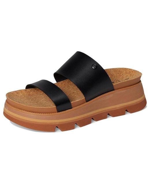 Reef Black Vista Luxe Siaa Wedge Shoes/Tan 5 B