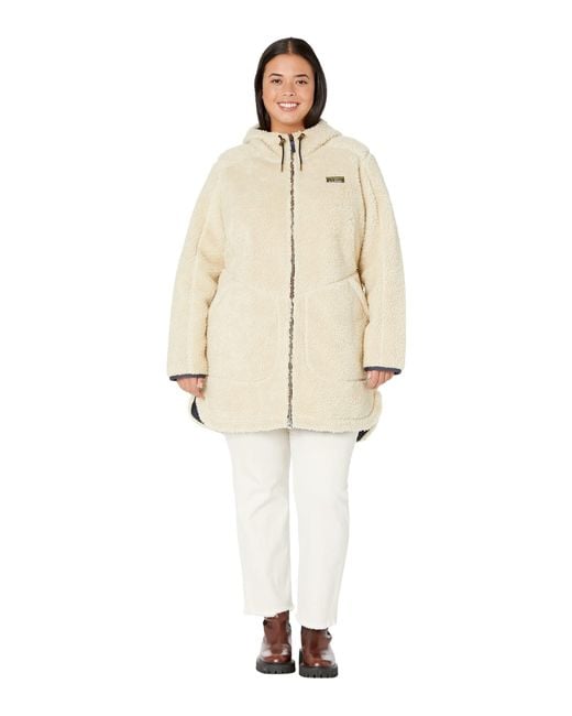 L.L. Bean Natural Plus Size Mountain Pile Fleece Coat