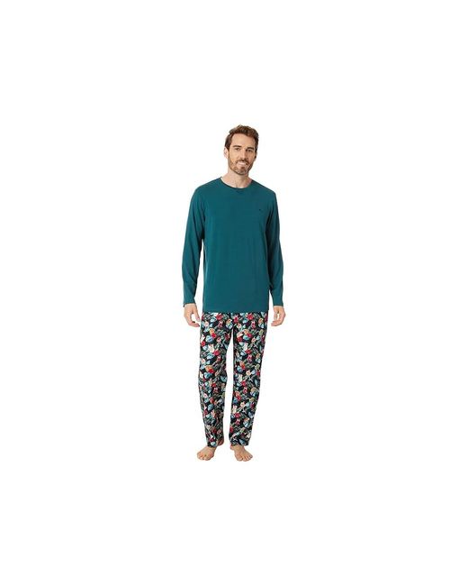 Tommy Bahama Black Long Sleeve Pajama Set Pajama Sets, Cotton for men