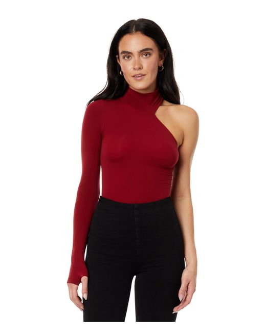 Commando Ballet Body One Shoulder Turtleneck Bodysuit Kt047 in Red Lyst