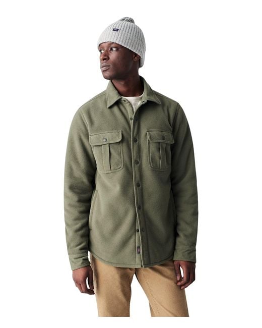 Faherty Synthetic Sherpa Lined Shirt Jacket in Olive (Green) for Men Lyst