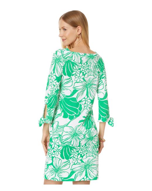 Lilly Pulitzer Green Lidia 3/4 Sleeve Boatneck Dress