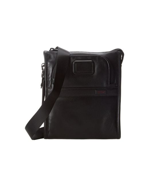Tumi Alpha 2 - Leather Pocket Bag Small (black) Bags for men