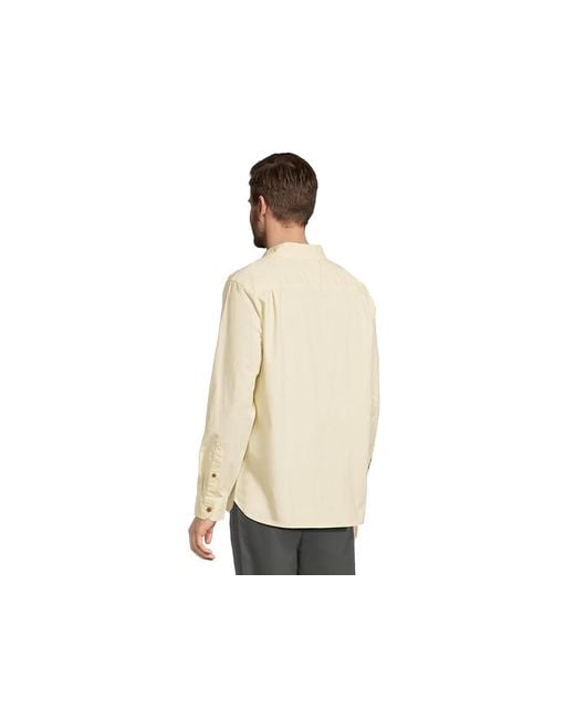 L.L. Bean White Riverton Ripstop Shirt Long Sleeve Traditional Fit Clothing, Chambray/Cotton/Spandex for men