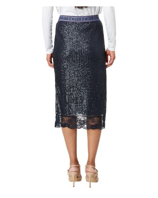Lucky Brand Sequin Lace Midi Skirt in Blue | Lyst