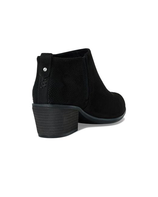 Dr. Scholls Black Lainey Western Short Boots Cowboy Boots, Textile