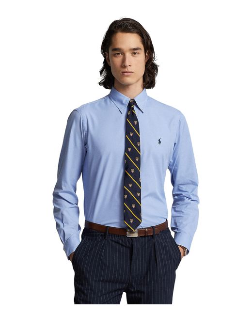 Polo Ralph Lauren Classic Fit Performance Twill Shirt in Blue for Men | Lyst