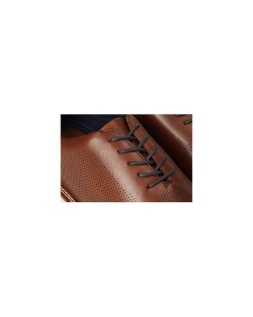 Johnston & Murphy Brown Upton One-Piece Perfed Plain Toe Shoes 10.5 M (D) Leather for men