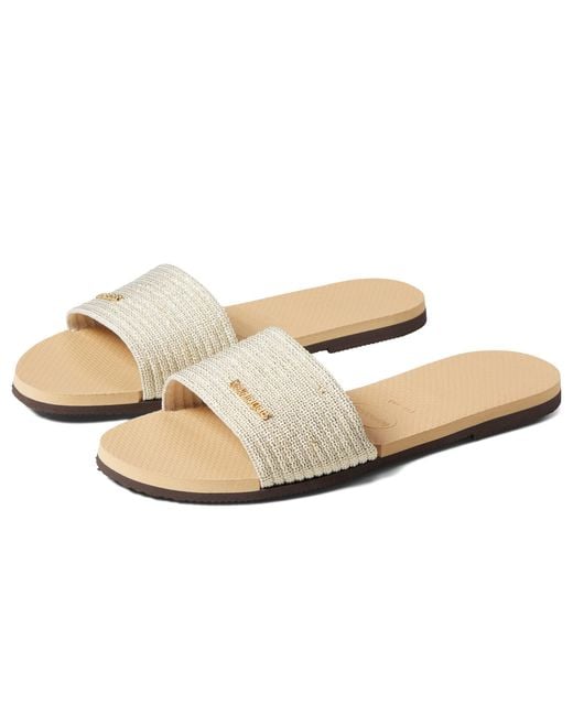 Havaianas Synthetic You Malta Metallic in Tan (Natural) | Lyst