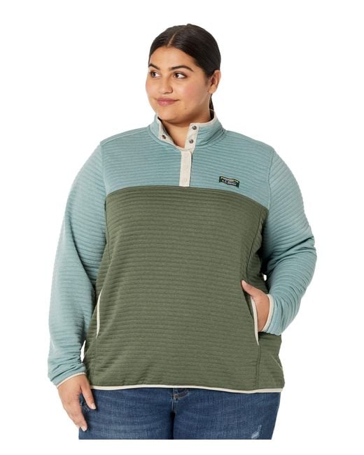 L.L. Bean Plus Size Airlight Knit Pullover Colorblock in Green Lyst